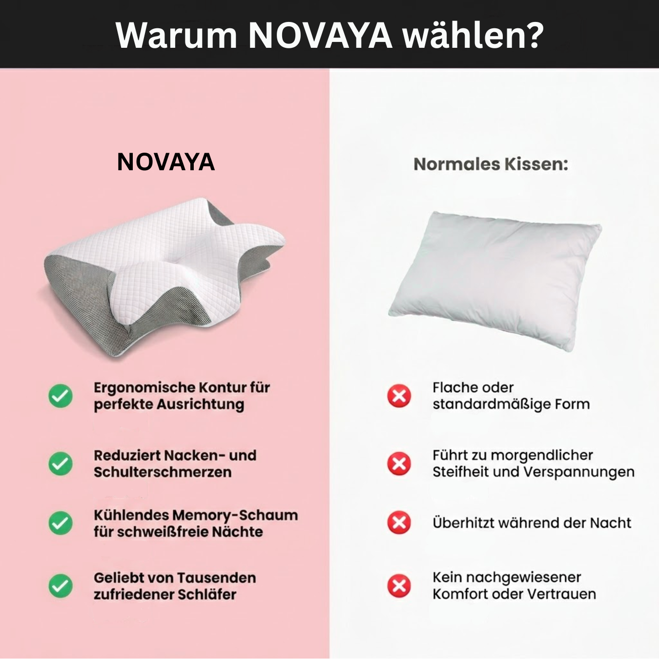 Das NOVAYA Kissen – Schluss mit Schmerzen am Nacken